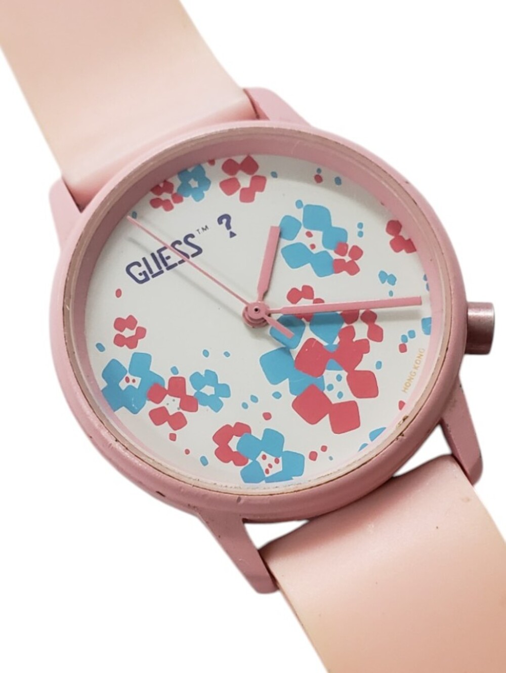 Vintage GUESS Pink Floral Silicone Watch